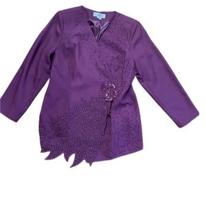 LISA RENE’ 2-PIECE LINED SKIRT SET WITH BEADED DETAILING